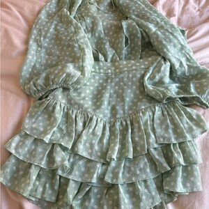 Zara Charming Green Polka Dot set